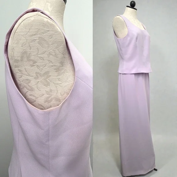 Albert Nipon Vintage Lilac 3-Piece Embellished Beaded Evening Skirt Suit Set M/L - Picture 6 of 11